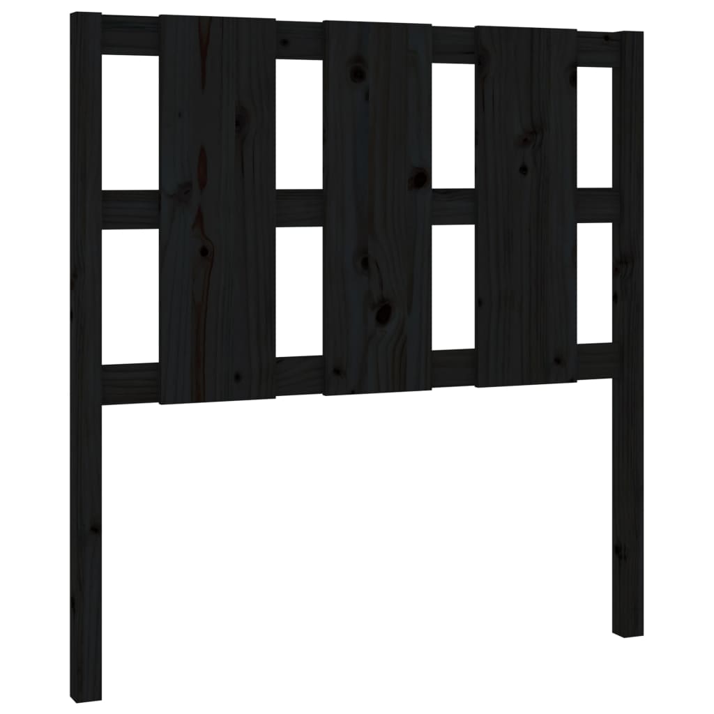 vidaXL Tăblie de pat, negru, 105,5x4x100 cm, lemn masiv de pin vidaXL Tăblie de pat, negru, 105,5x4x100 cm, lemn masiv de pin
