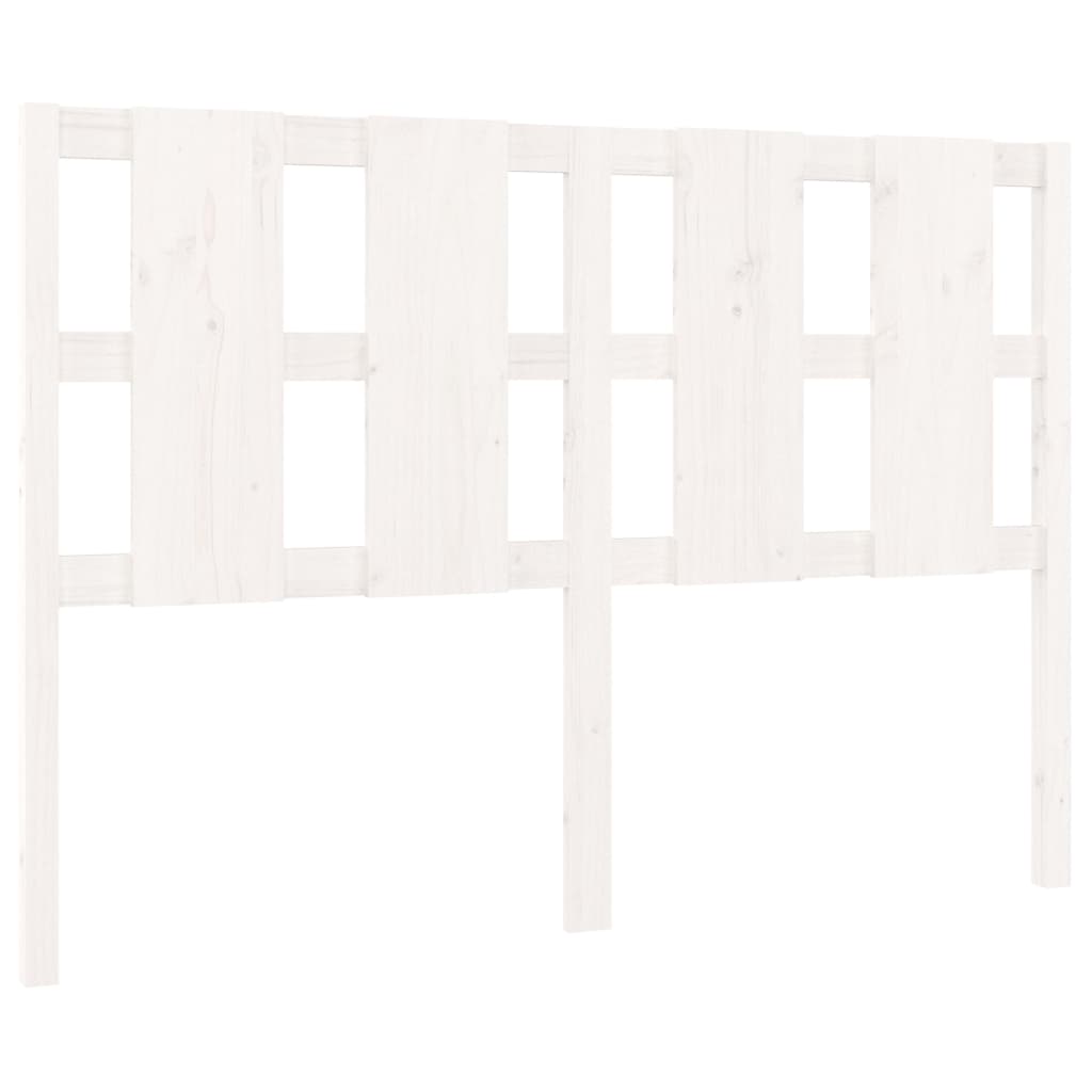 vidaXL Tăblie de pat, alb, 125,5x4x100 cm, lemn masiv de pin