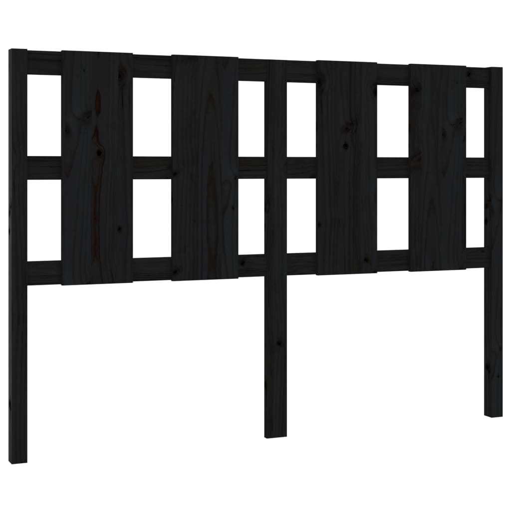 vidaXL Tăblie de pat, negru, 125,5x4x100 cm, lemn masiv de pin vidaXL Tăblie de pat, negru, 125,5x4x100 cm, lemn masiv de pin