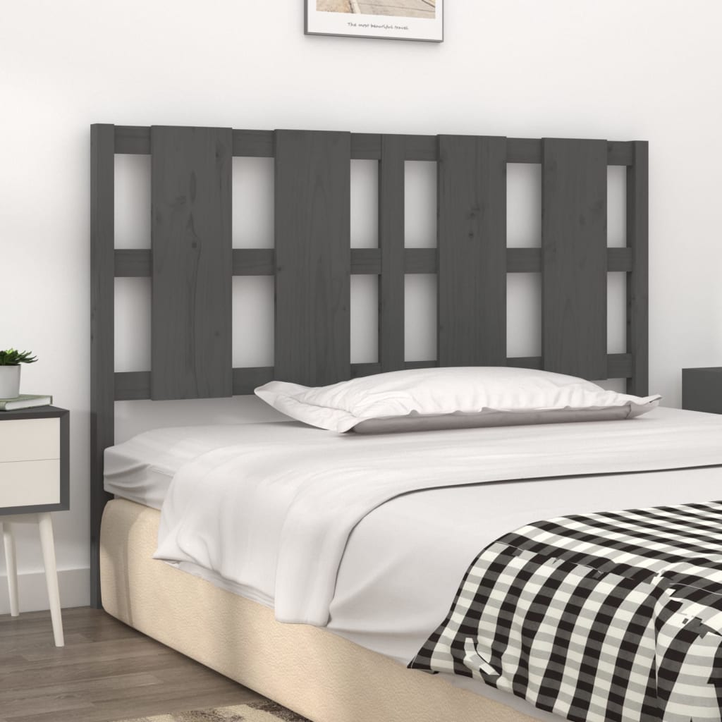 vidaXL Tăblie de pat, gri, 145,5x4x100 cm, lemn masiv de pin