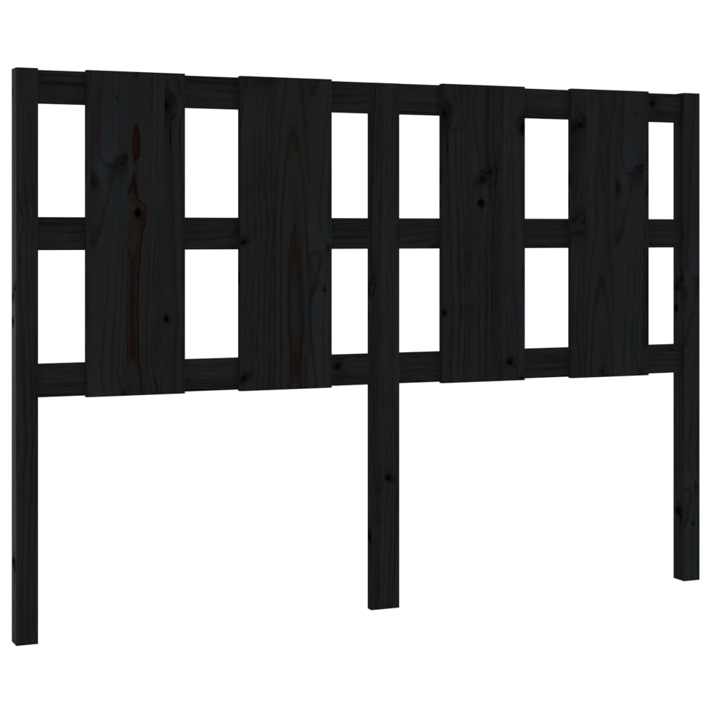 vidaXL Tăblie de pat, negru, 145,5x4x100 cm, lemn masiv de pin vidaXL Tăblie de pat, negru, 145,5x4x100 cm, lemn masiv de pin