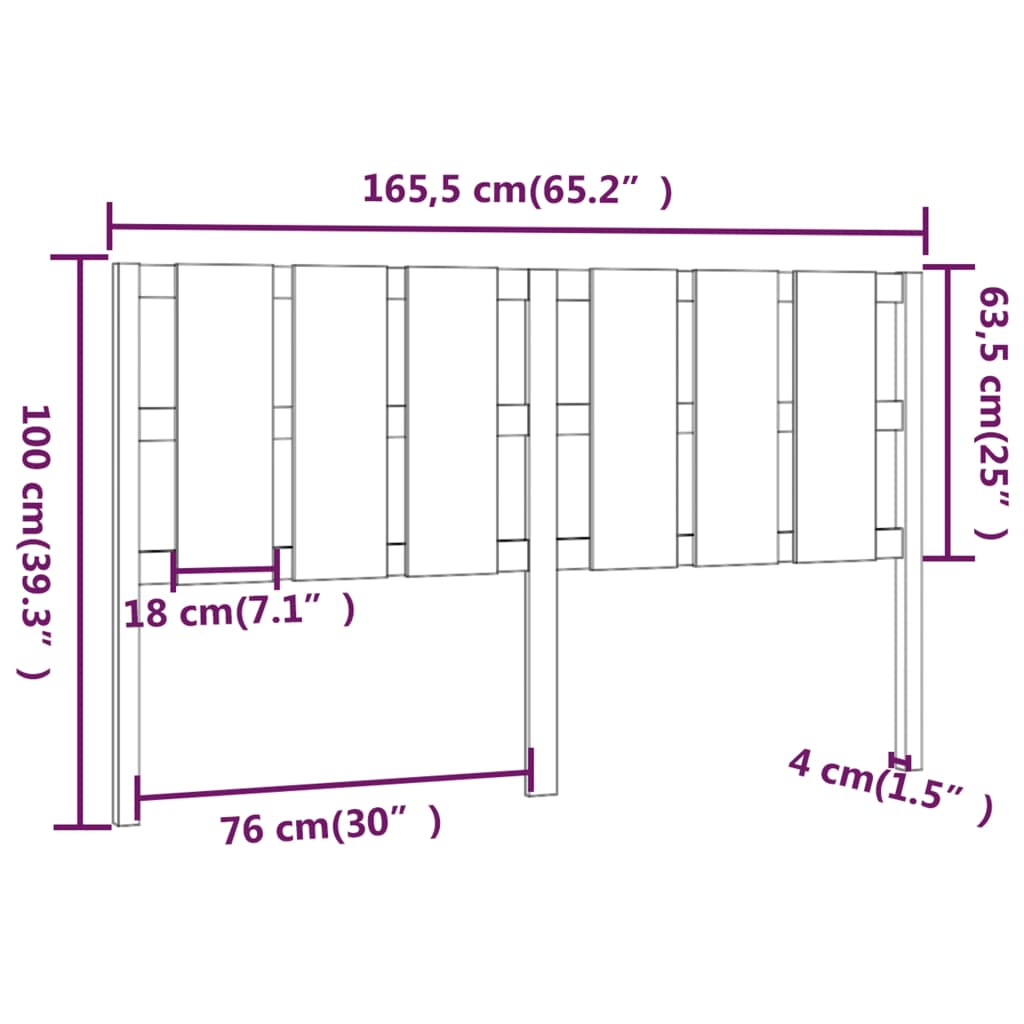 vidaXL Tăblie de pat, gri, 165,5x4x100 cm, lemn masiv de pin vidaXL Tăblie de pat, gri, 165,5x4x100 cm, lemn masiv de pin