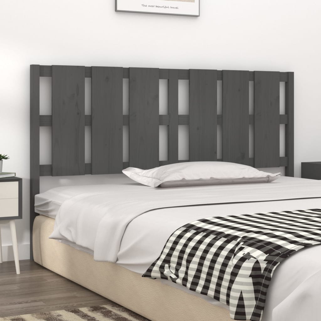 vidaXL Tăblie de pat, gri, 185,5x4x100 cm, lemn masiv de pin