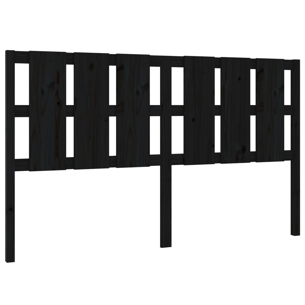 vidaXL Tăblie de pat, negru, 185,5x4x100 cm, lemn masiv de pin
