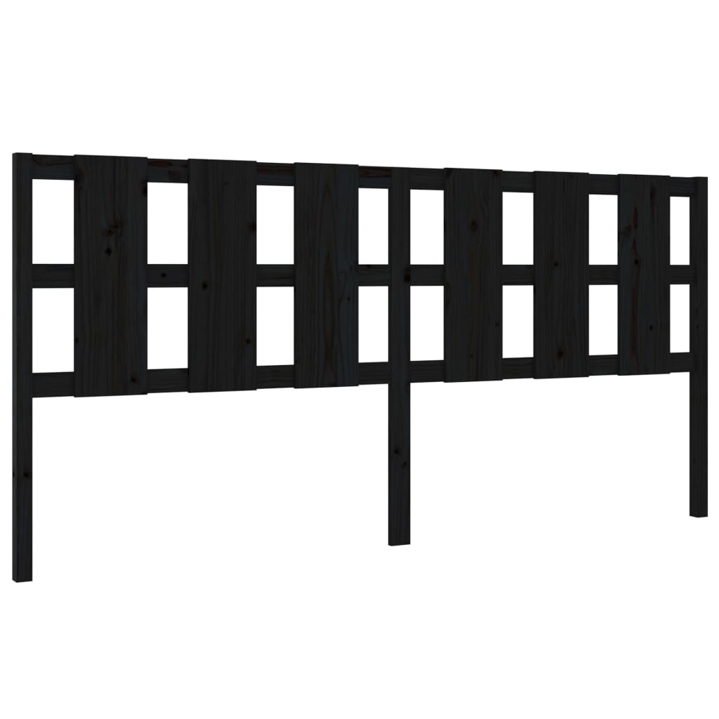 vidaXL Tăblie de pat, negru, 205,5x4x100 cm, lemn masiv de pin