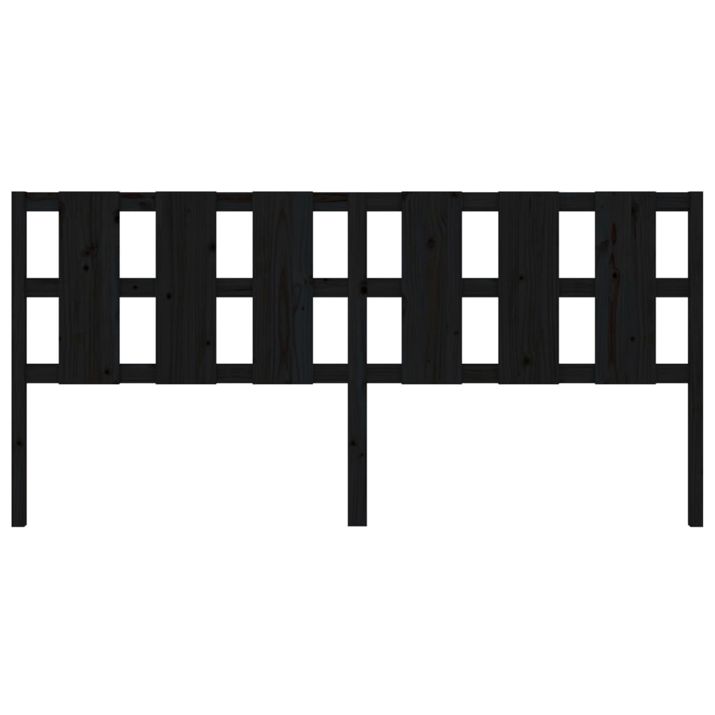 vidaXL Tăblie de pat, negru, 205,5x4x100 cm, lemn masiv de pin