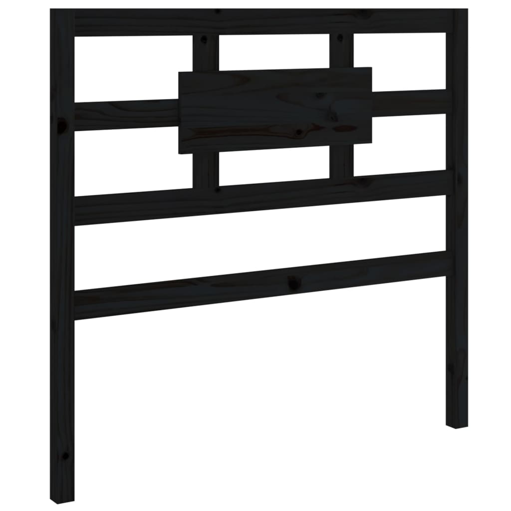 vidaXL Tăblie de pat, negru, 80,5x4x100 cm, lemn masiv de pin