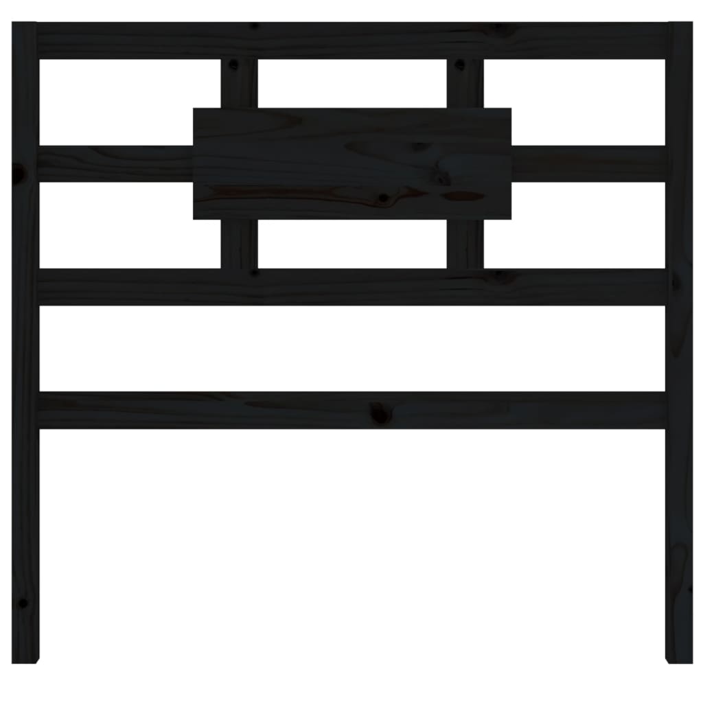 vidaXL Tăblie de pat, negru, 95,5x4x100 cm, lemn masiv de pin
