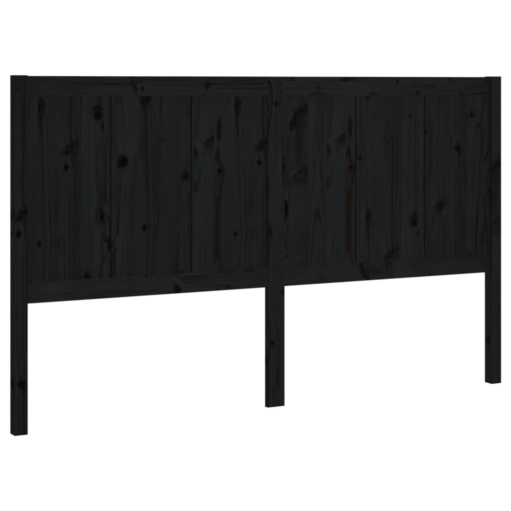 vidaXL Tăblie de pat, negru, 205,5x4x100 cm, lemn masiv de pin