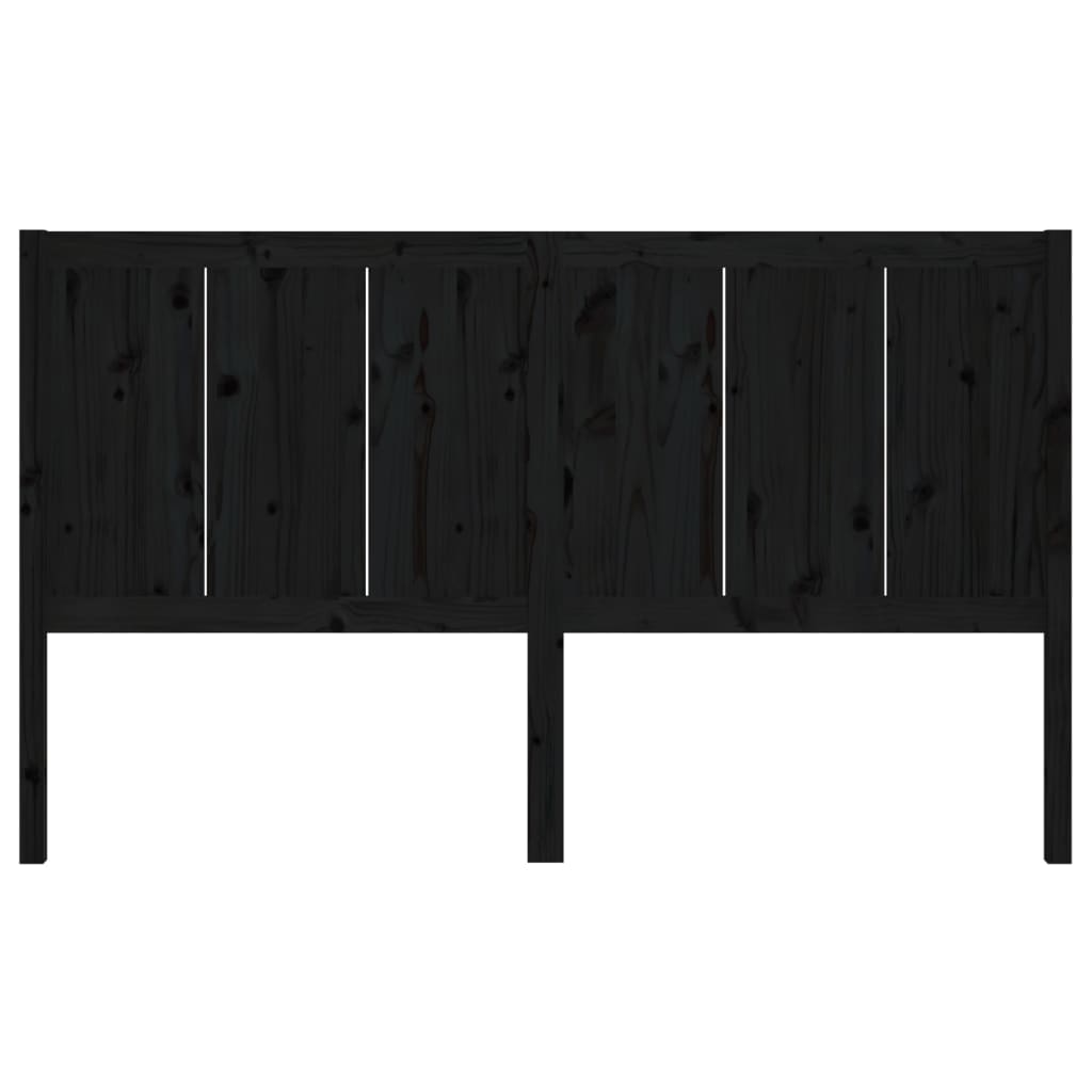 vidaXL Tăblie de pat, negru, 205,5x4x100 cm, lemn masiv de pin