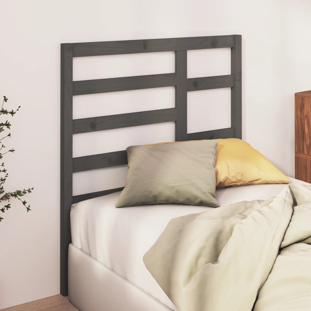 vidaXL Tăblie de pat, gri, 81x4x104 cm, lemn masiv de pin