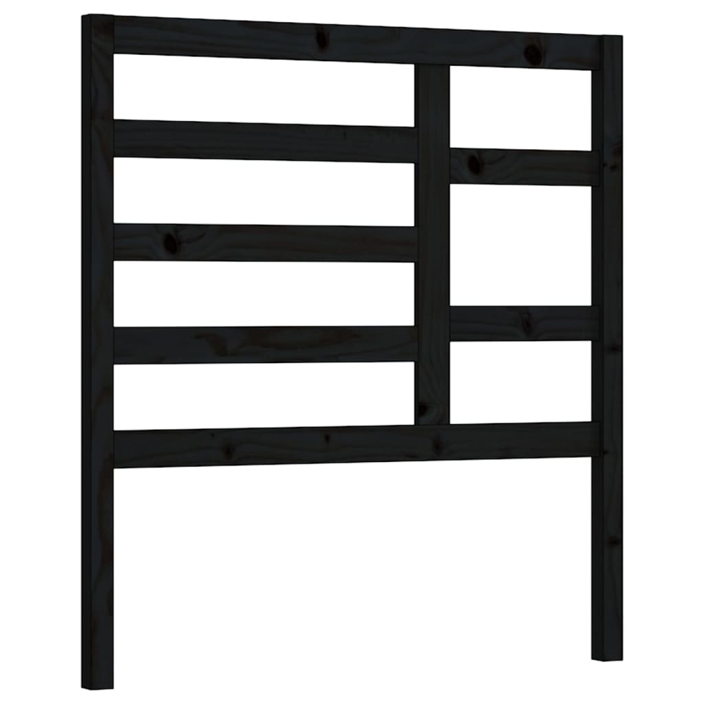 vidaXL Tăblie de pat, negru, 81x4x104 cm, lemn masiv de pin