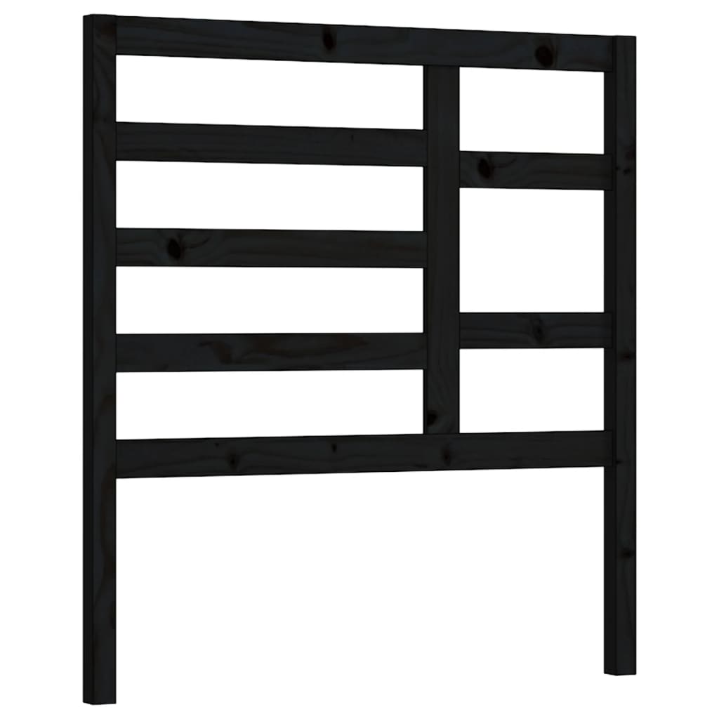 vidaXL Tăblie de pat, negru, 96x4x104 cm, lemn masiv de pin