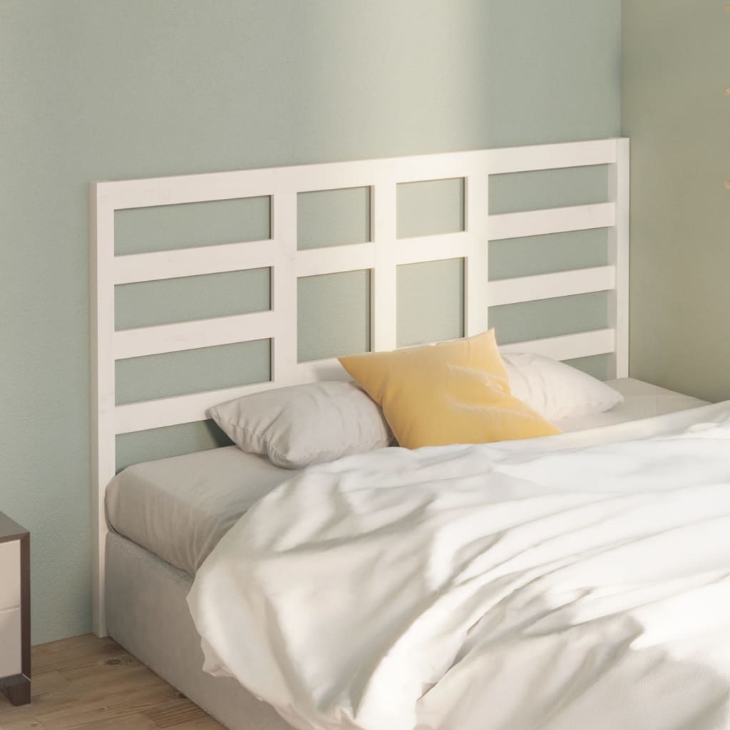 vidaXL Tăblie de pat, alb, 126x4x104 cm, lemn masiv de pin