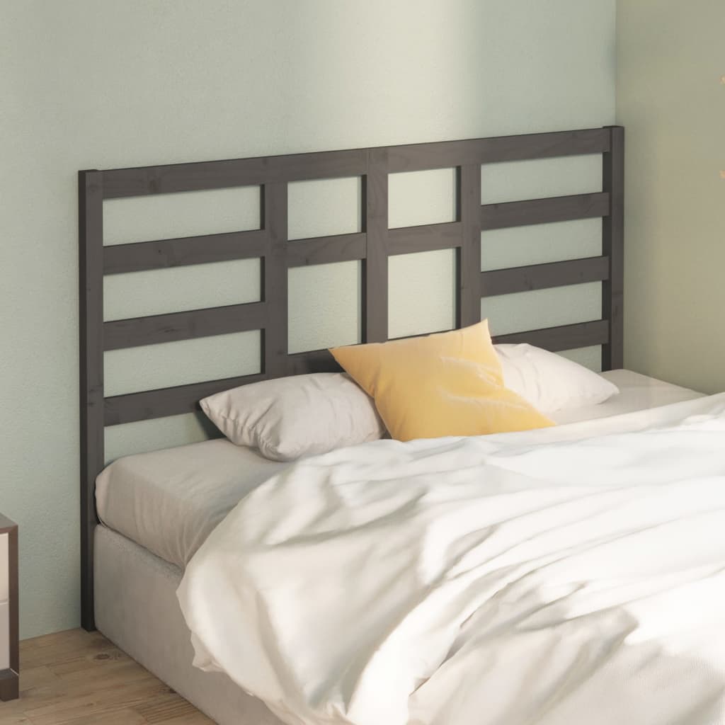 vidaXL Tăblie de pat, gri, 146x4x104 cm, lemn masiv de pin