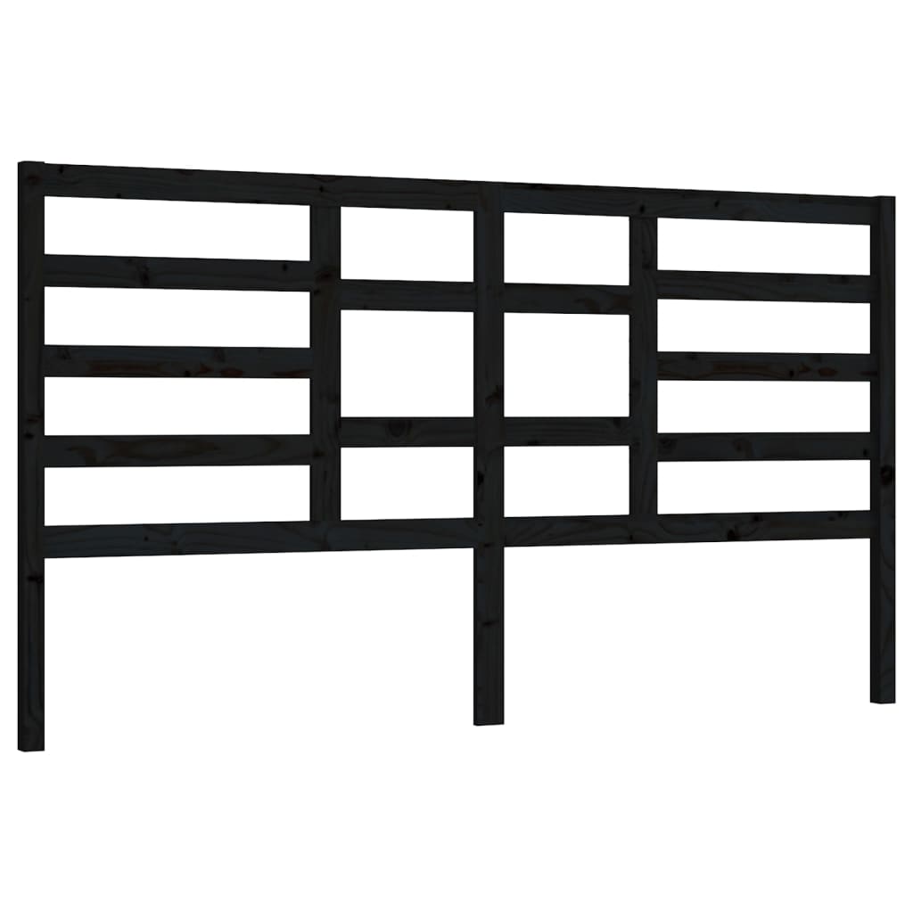 vidaXL Tăblie de pat, negru, 186x4x104 cm, lemn masiv de pin