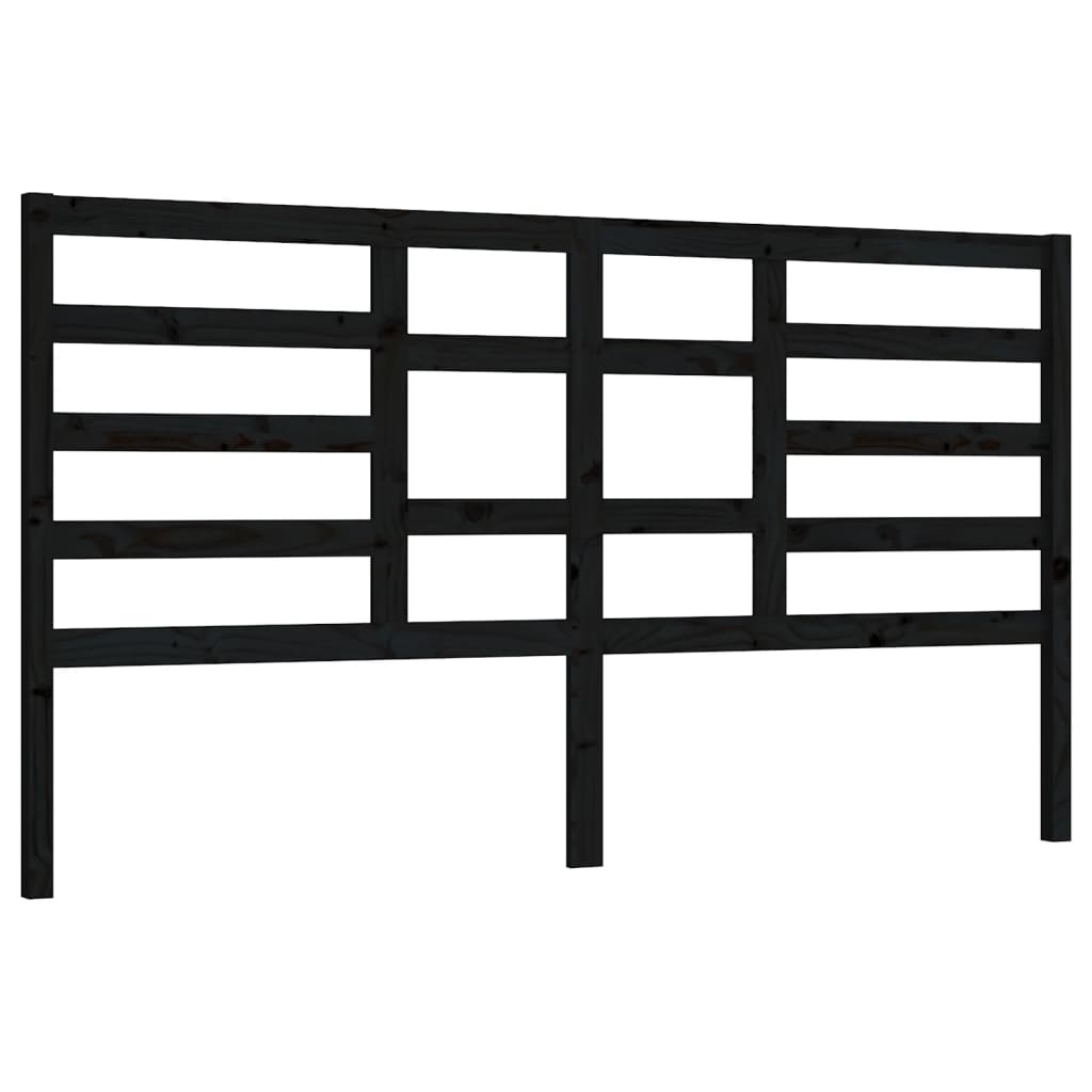 vidaXL Tăblie de pat, negru, 206x4x104 cm, lemn masiv de pin