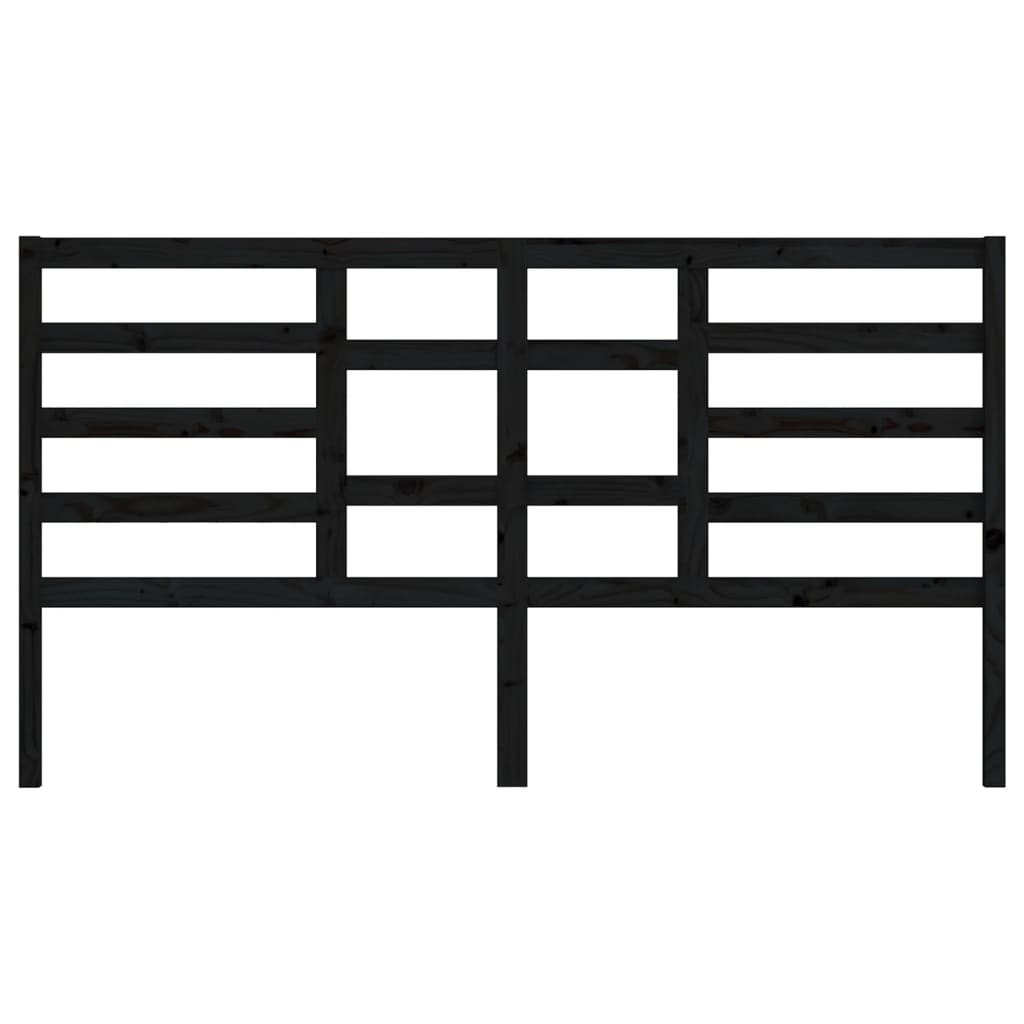 vidaXL Tăblie de pat, negru, 206x4x104 cm, lemn masiv de pin