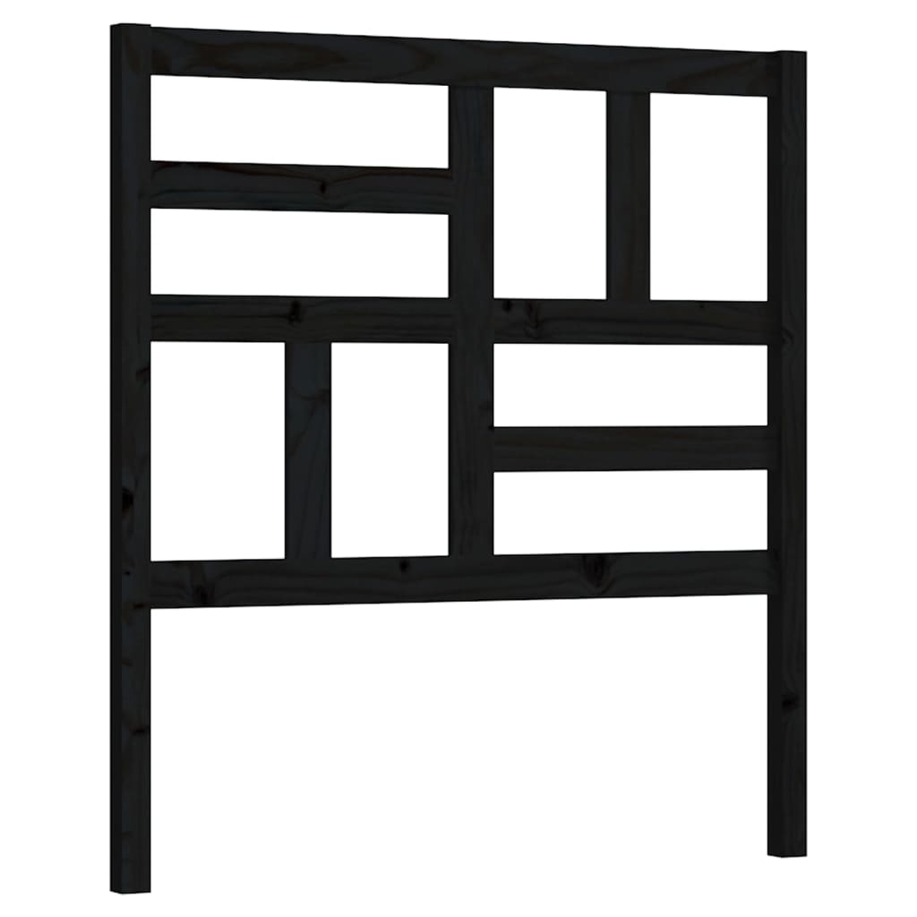 vidaXL Tăblie de pat, negru, 81x4x104 cm, lemn masiv de pin