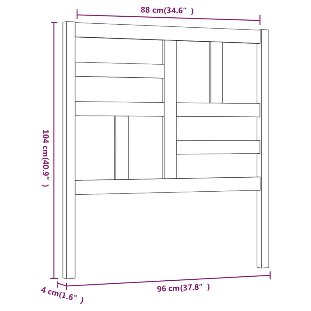 vidaXL Tăblie de pat, maro miere, 96x4x104 cm, lemn masiv de pin vidaXL Tăblie de pat, maro miere, 96x4x104 cm, lemn masiv de pin