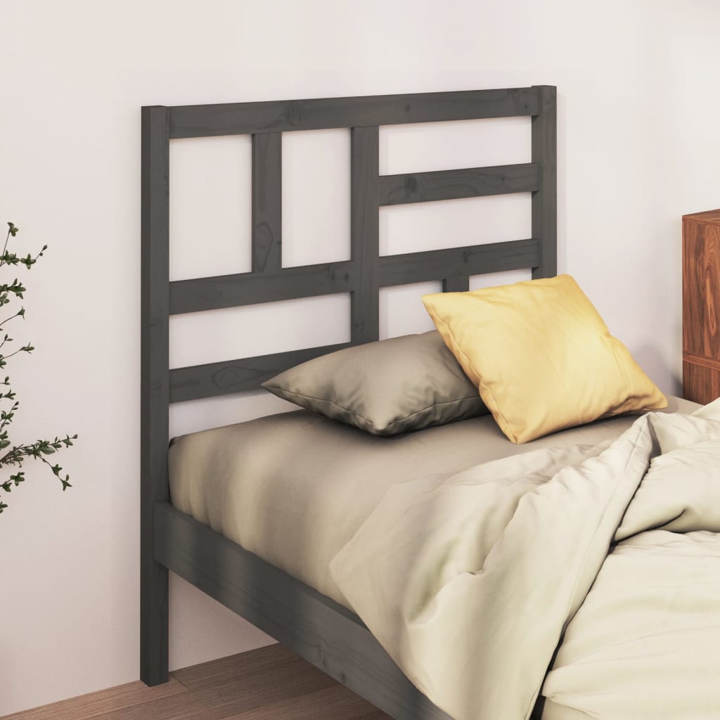 vidaXL Tăblie de pat, gri, 106x4x104 cm, lemn masiv de pin vidaXL Tăblie de pat, gri, 106x4x104 cm, lemn masiv de pin