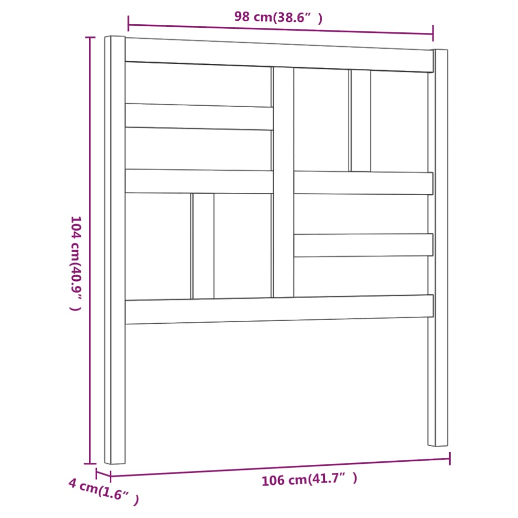 vidaXL Tăblie de pat, maro miere, 106x4x104 cm, lemn masiv de pin vidaXL Tăblie de pat, maro miere, 106x4x104 cm, lemn masiv de pin