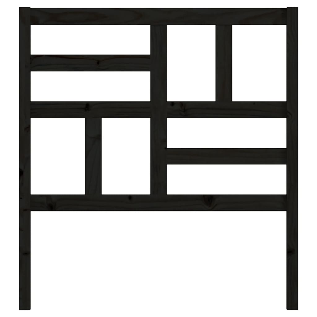 vidaXL Tăblie de pat, negru, 106x4x104 cm, lemn masiv de pin vidaXL Tăblie de pat, negru, 106x4x104 cm, lemn masiv de pin