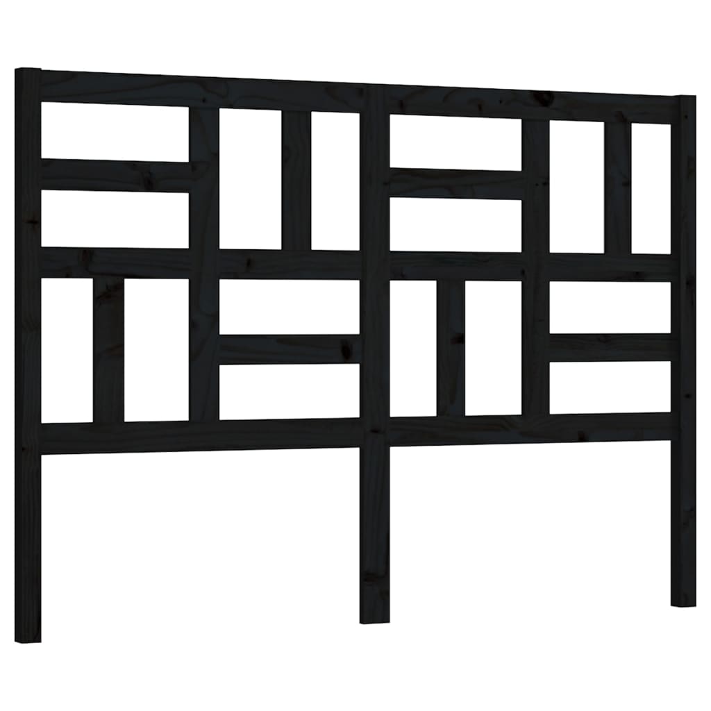 vidaXL Tăblie de pat, negru, 126x4x104 cm, lemn masiv de pin vidaXL Tăblie de pat, negru, 126x4x104 cm, lemn masiv de pin