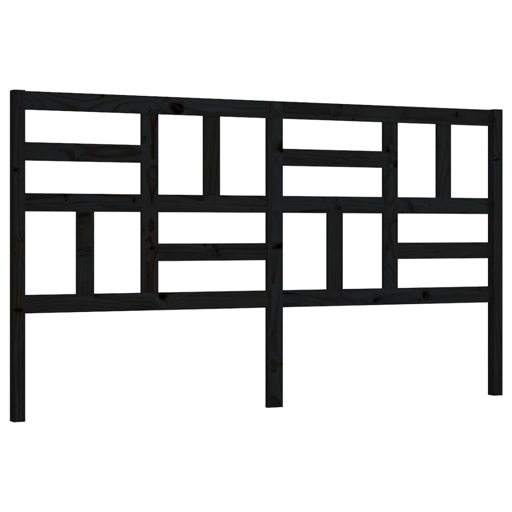 vidaXL Tăblie de pat, negru, 206x4x104 cm, lemn masiv de pin