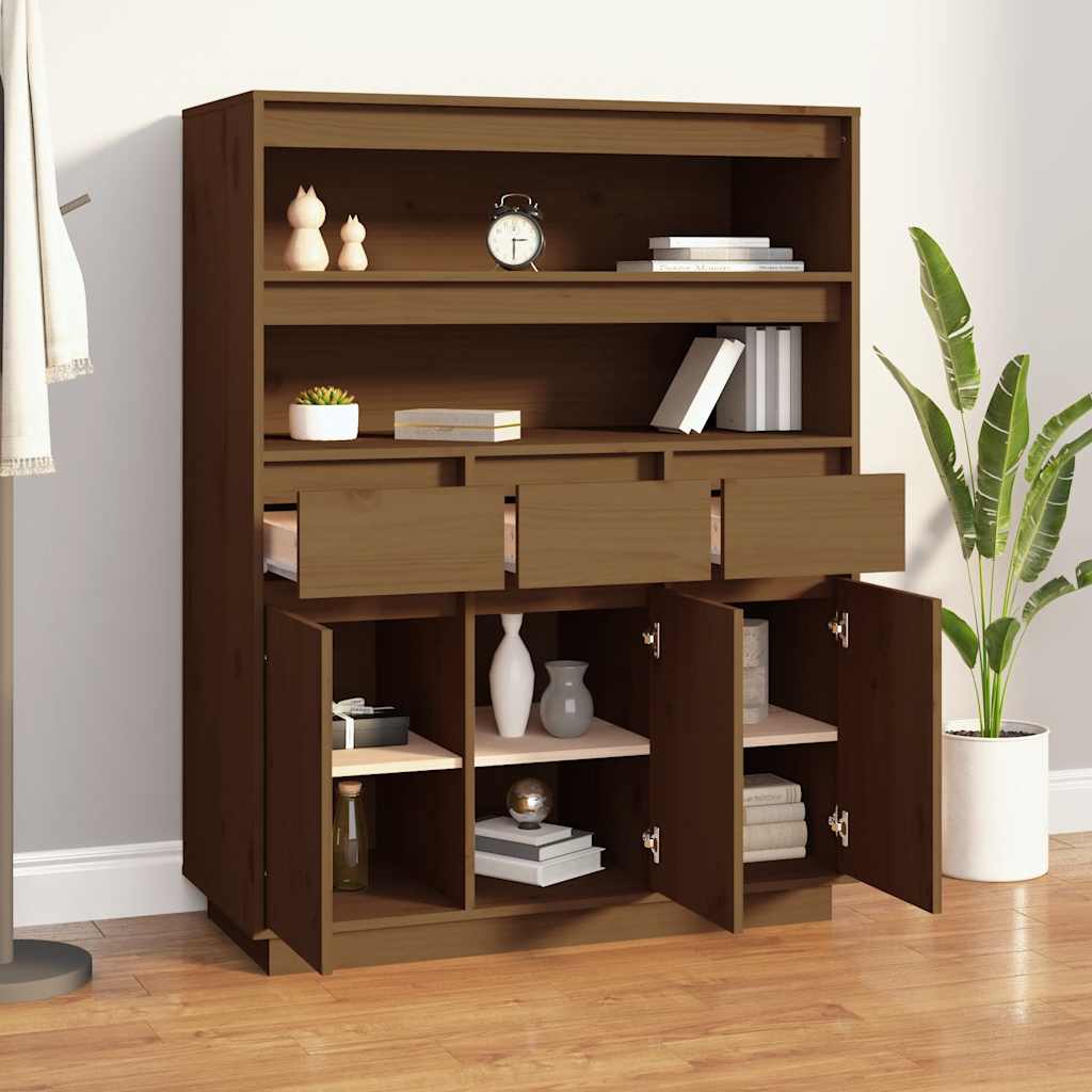 vidaXL Dulap înalt, maro miere, 89x40x116,5 cm, lemn masiv de pin
