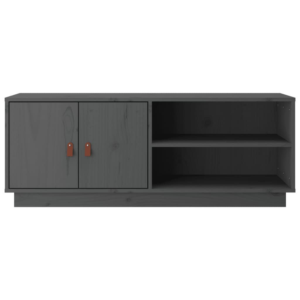 vidaXL Comodă TV, gri, 105x34x40 cm, lemn masiv de pin vidaXL Comodă TV, gri, 105x34x40 cm, lemn masiv de pin