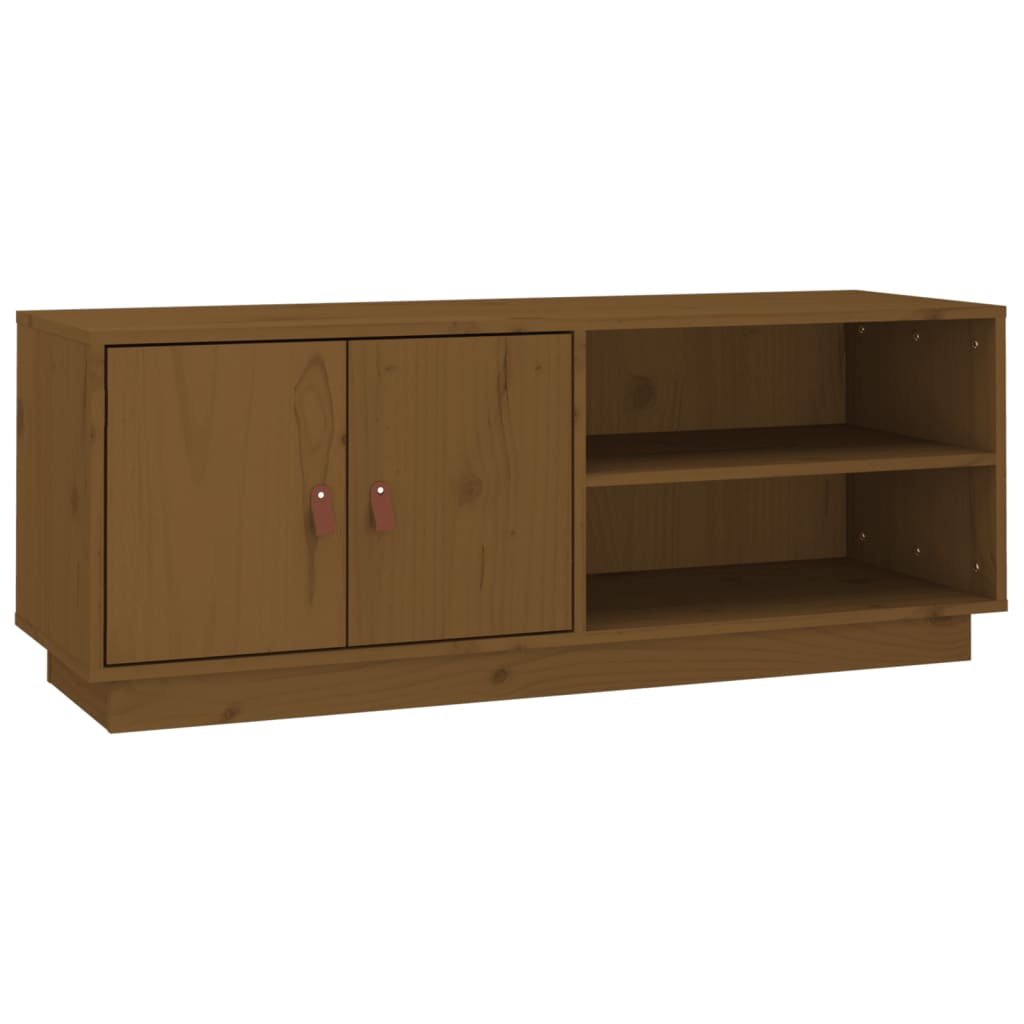 vidaXL Comodă TV, maro miere, 105x34x40 cm, lemn masiv de pin vidaXL Comodă TV, maro miere, 105x34x40 cm, lemn masiv de pin
