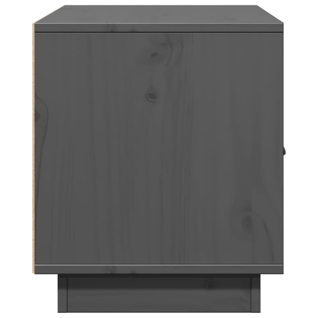 vidaXL Comodă TV, gri, 80x34x40 cm, lemn masiv de pin vidaXL Comodă TV, gri, 80x34x40 cm, lemn masiv de pin