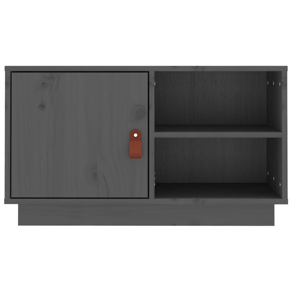 vidaXL Comodă TV, gri, 70x34x40 cm, lemn masiv de pin vidaXL Comodă TV, gri, 70x34x40 cm, lemn masiv de pin