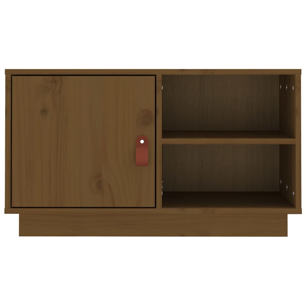 vidaXL Comodă TV, maro miere, 70x34x40 cm, lemn masiv de pin vidaXL Comodă TV, maro miere, 70x34x40 cm, lemn masiv de pin