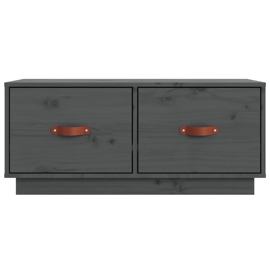 vidaXL Comodă TV, gri, 80x34x35 cm, lemn masiv de pin vidaXL Comodă TV, gri, 80x34x35 cm, lemn masiv de pin