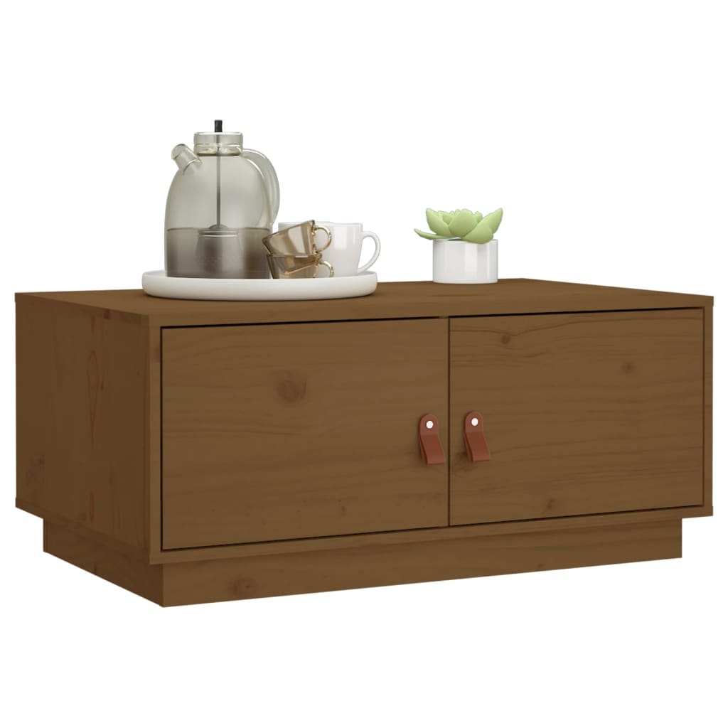 vidaXL Măsuță de cafea, maro miere, 80x50x35 cm, lemn masiv de pin