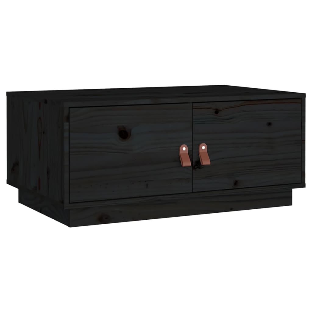 vidaXL Măsuță de cafea, negru, 80x50x35 cm, lemn masiv de pin vidaXL Măsuță de cafea, negru, 80x50x35 cm, lemn masiv de pin