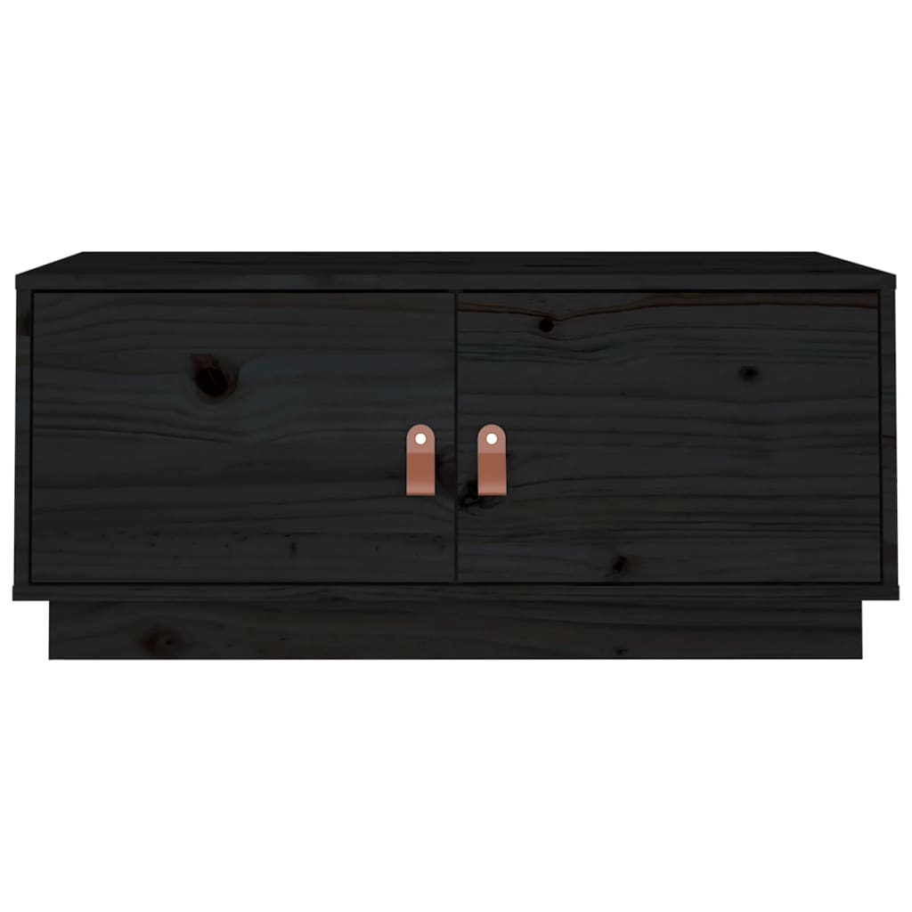 vidaXL Măsuță de cafea, negru, 80x50x35 cm, lemn masiv de pin vidaXL Măsuță de cafea, negru, 80x50x35 cm, lemn masiv de pin