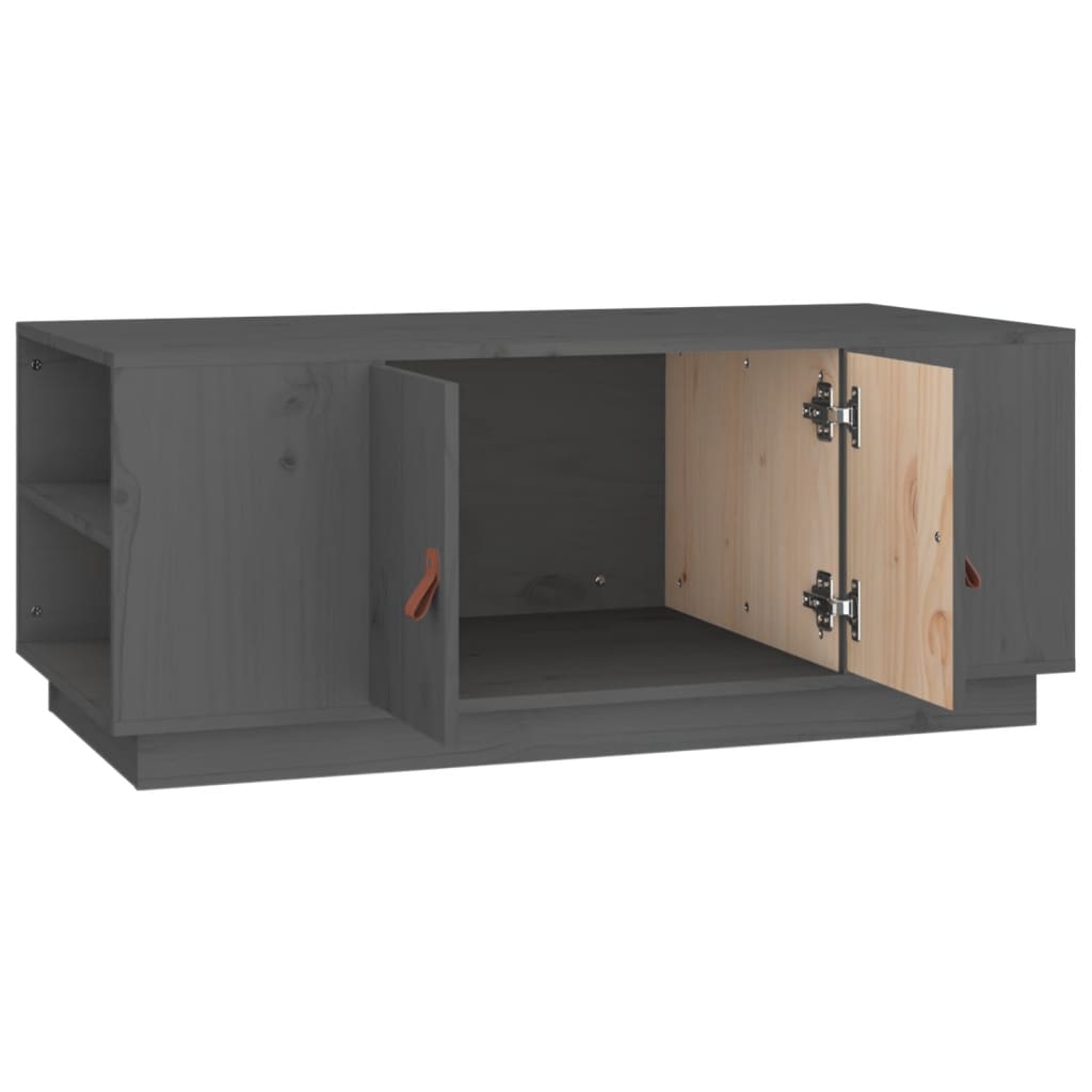 vidaXL Măsuță de cafea, gri, 100x50x41 cm, lemn masiv de pin vidaXL Măsuță de cafea, gri, 100x50x41 cm, lemn masiv de pin