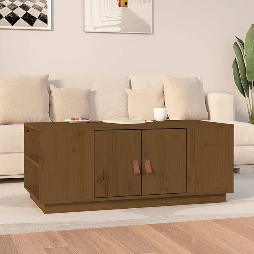 vidaXL Măsuță de cafea, maro miere, 100x50x41 cm, lemn masiv de pin vidaXL Măsuță de cafea, maro miere, 100x50x41 cm, lemn masiv de pin
