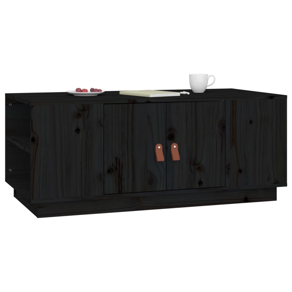 vidaXL Măsuță de cafea, negru, 100x50x41 cm, lemn masiv de pin vidaXL Măsuță de cafea, negru, 100x50x41 cm, lemn masiv de pin