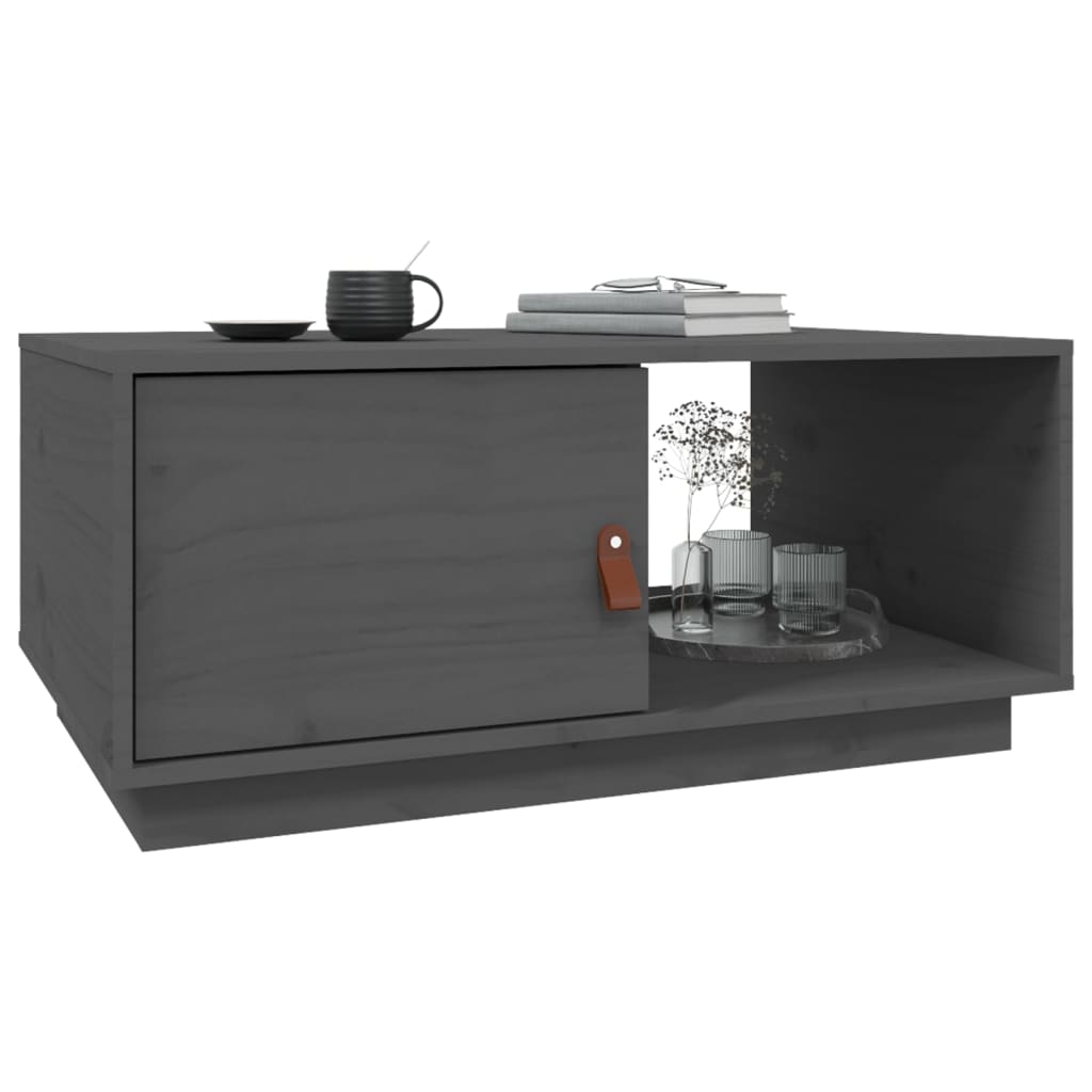 vidaXL Măsuță de cafea, gri, 80x50x35,5 cm, lemn masiv de pin vidaXL Măsuță de cafea, gri, 80x50x35,5 cm, lemn masiv de pin