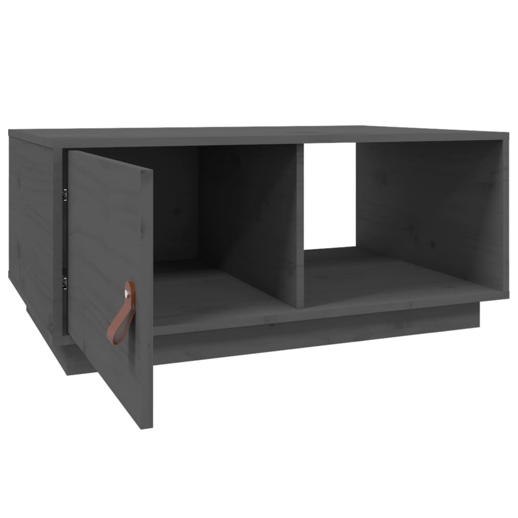 vidaXL Măsuță de cafea, gri, 80x50x35,5 cm, lemn masiv de pin vidaXL Măsuță de cafea, gri, 80x50x35,5 cm, lemn masiv de pin