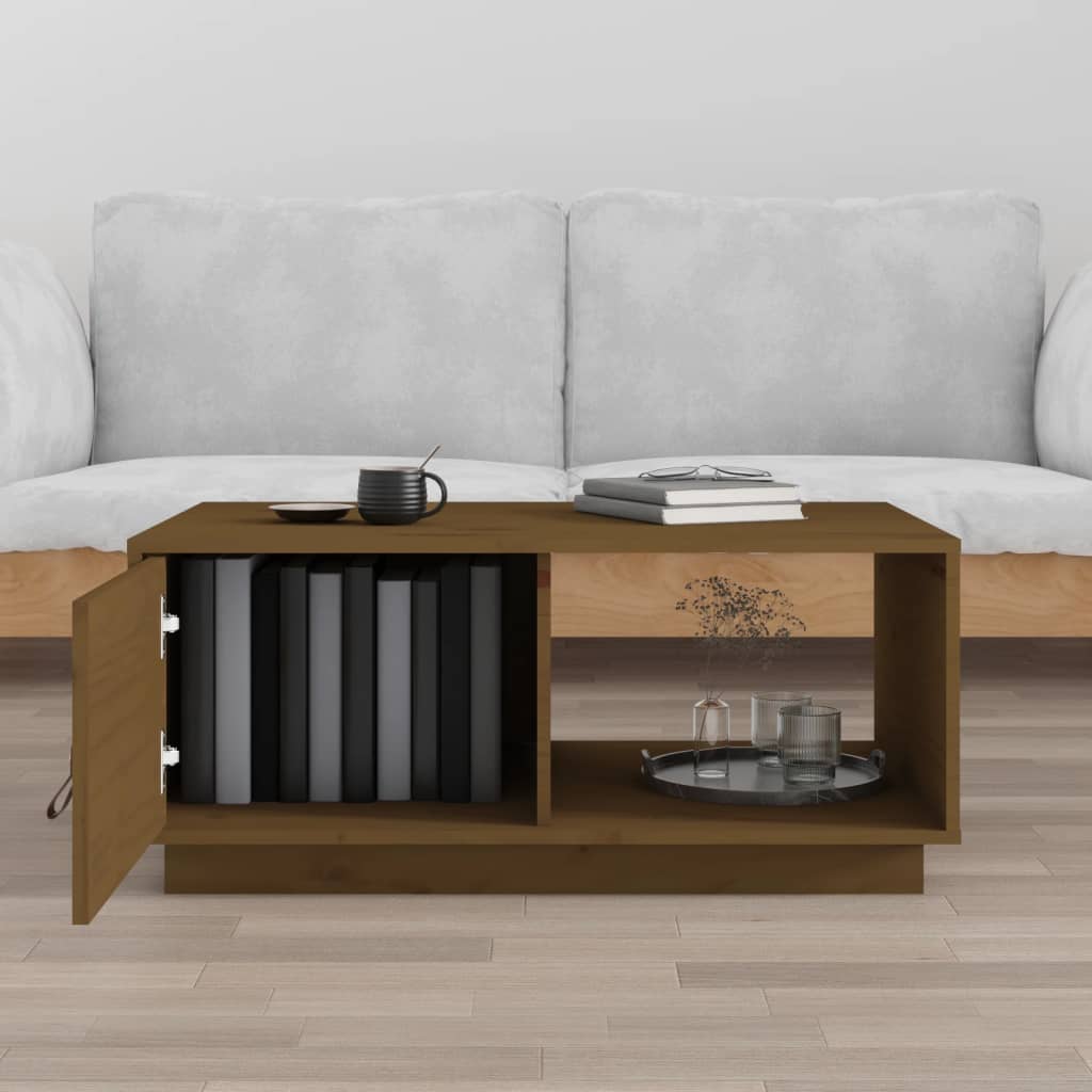 vidaXL Măsuță de cafea, maro miere, 80x50x35,5 cm, lemn masiv de pin