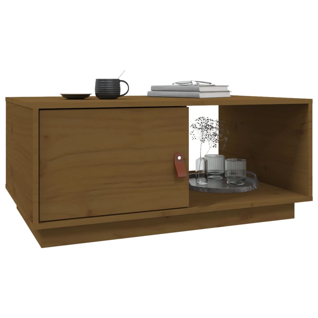 vidaXL Măsuță de cafea, maro miere, 80x50x35,5 cm, lemn masiv de pin