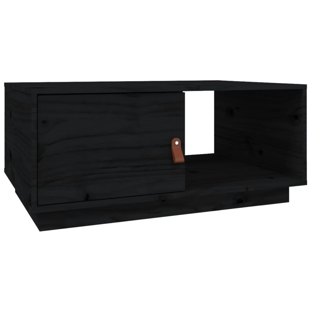 vidaXL Măsuță de cafea, negru, 80x50x35 cm, lemn masiv de pin vidaXL Măsuță de cafea, negru, 80x50x35 cm, lemn masiv de pin