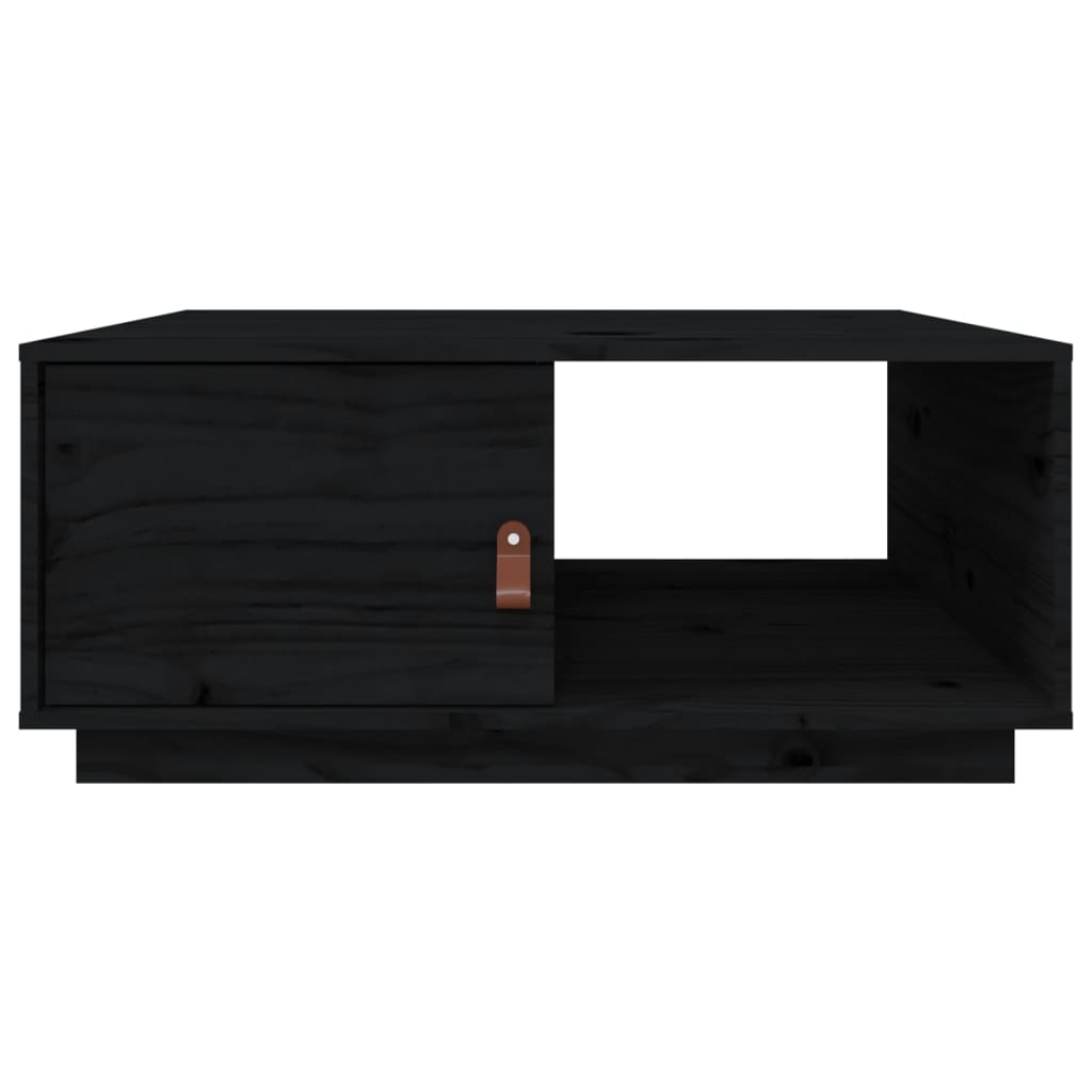 vidaXL Măsuță de cafea, negru, 80x50x35 cm, lemn masiv de pin vidaXL Măsuță de cafea, negru, 80x50x35 cm, lemn masiv de pin