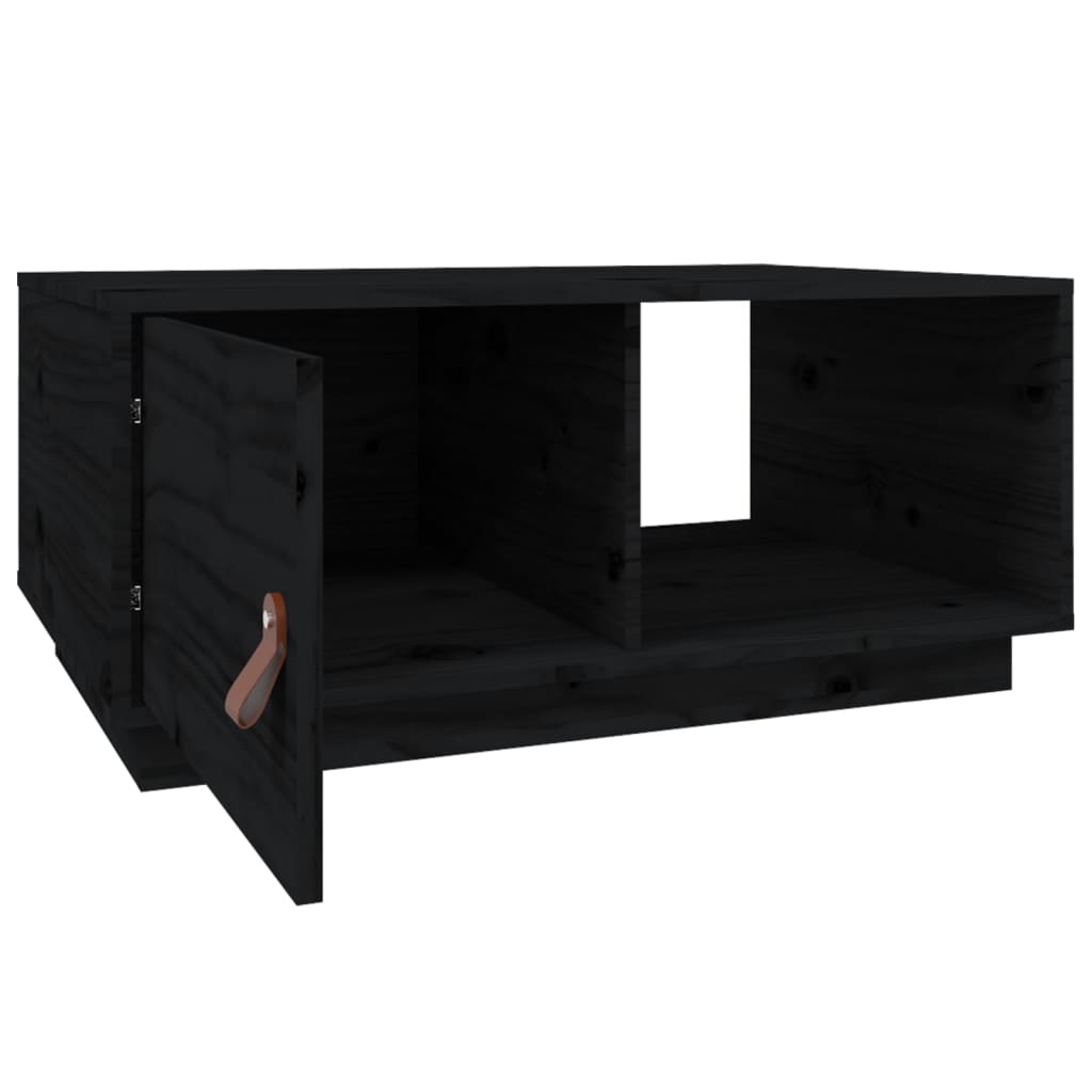 vidaXL Măsuță de cafea, negru, 80x50x35 cm, lemn masiv de pin vidaXL Măsuță de cafea, negru, 80x50x35 cm, lemn masiv de pin