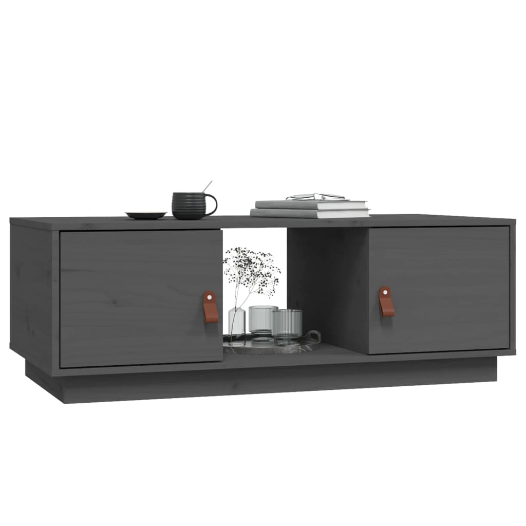 vidaXL Măsuță de cafea, gri, 100x50x35 cm, lemn masiv de pin
